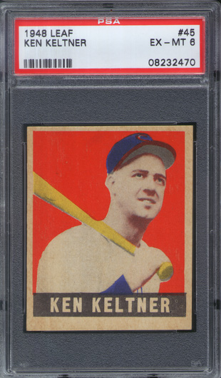 1948 Leaf #45 Ken Keltner PSA 6 Indians Short Print  