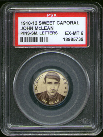 1910 P2 Sweet Caporal Pin John McLean SL PSA 6 Reds  