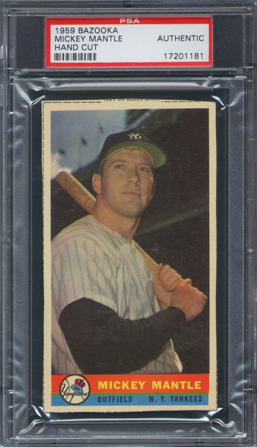 1959 Bazooka Mickey Mantle PSA Authentic Yankees HOF  