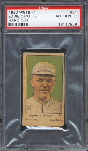 1920 W516 1 #21 Eddie Cicotte PSA Authentic White Sox  